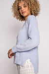 PJ Salvage Tops PJ Salvage - Feather Knit Long Sleeve Sweater, Blue