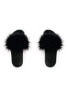 Knotty Accessories Slippers S / Black Knotty - Faux Fur Slides