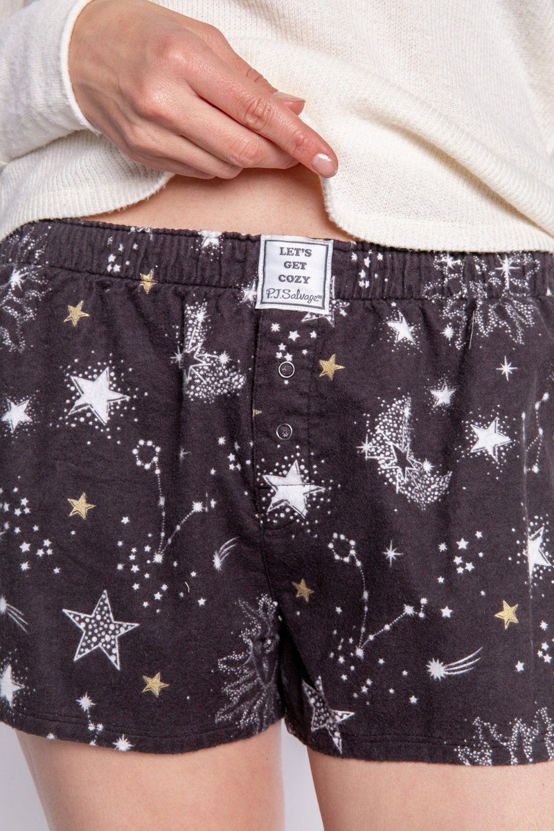 PJ Salvage Cosmic Heart Flannel Shorts Trystology