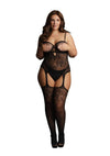 Le Desir Suspender Rhinestone Body Stocking