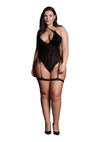 Le Desir Shade Metis XVI Body with Garter and Crossed Neckline - Black