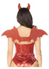 Leg Avenue Devil Kit Rhinestone Devil Wings and Horn Headband (2 Piece) - O/S - Red