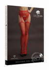 Le Desir Suspender Rhinestone Pantyhose - Red