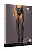 Le Desir Fishnet and Lace Garterbelt Stocking -  Black