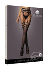 Le Desir Garterbelt Stockings with Open Design - Black