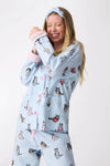 PJ Salvage -  Cats & Coffee Flannel PJ Set, Blue Tint