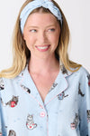 PJ Salvage -  Cats & Coffee Flannel PJ Set, Blue Tint