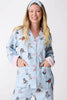 PJ Salvage -  Cats & Coffee Flannel PJ Set, Blue Tint