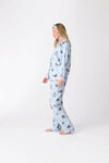 PJ Salvage -  Cats & Coffee Flannel PJ Set, Blue Tint