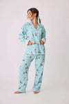 PJ Salvage -  Spaw Day Flannel PJ Set, Mint