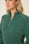 PJ Salvage - Campfire Cozy Feather Knit Quarter Zip Sweater