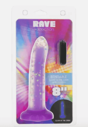 BMS Dildo Addiction Rave - Party Marty Glow in the Dark 8"