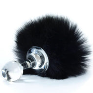 Crystal Delights Anal Plug/Tail/Accessories Crystal Delights - Classic Bunny Tail Plug, Magnetic, Black Faux Fur