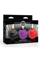 Master Series Accessories, Sensory Play Master Series Fire Garden Rose Candle Set (3 Per Set) - Black/Purple/Red
