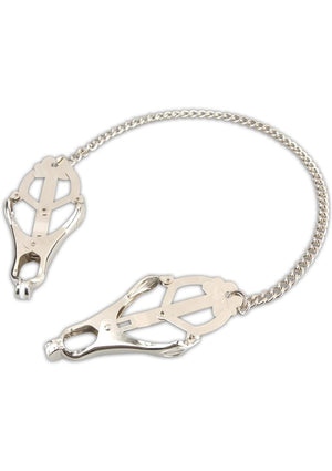 Master Series Nipple Clamps Lux Fetish Clover Steel Nipple Clamps
