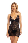 Oh La La Cherie Teddy Oh La La Cherie - Soft Cup Chemise with Snake Lace and Satin Insets, with G-String
