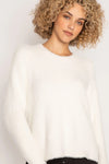 PJ Salvage Tops PJ Salvage - Feather Knit Long Sleeve Sweater, Ivory