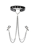 Sex & Mischief Accessories/Collar/Leash/Bondage Sex & Mischief - Amor Collar with Nipple Clamps