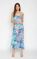 Wrap Up Lingerie, Chemise Wrap Up - Wandering Blue Long Silky Chemise