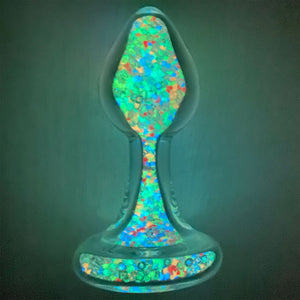 Crystal Delights Anal Plug/Tail/Accessories Crystal Delights - Sparkle Glow Plug - Aqua Ocean Pop