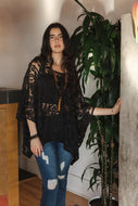 Jennafer Grace Top Jennafer Grace - Baroque Black Burnout Lace Scarf Top