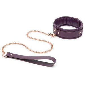 Lovehoney Accessories/Collar Fifty Shades Freed Cherished Collection Leather Collar Purple & Gold Color Lead
