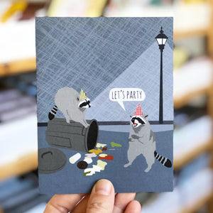 Modern Printed Matter Cards Modern Printed Matter - Racoon Birthday Party Card