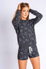 PJ Salvage Lingerie; Long Sleeve Top XS PJ Salvage Long Sleeve Signs, Charcoal