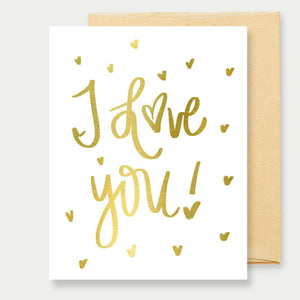 Sweet Water Decor Cards Sweet Water Decor - Gold Foil I Love You - A2 Greeting Card
