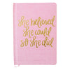 Sweet Water Decor Journal Sweet Water Decor - She Believed She Could Pink and Gold Fabric Journal