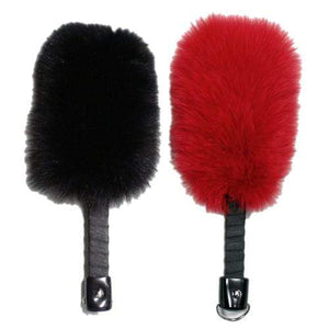 Touch of Fur Accessories, Sensory Play Fox Fur and Leather Paddle- Black