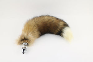 Touch of Fur Women's Toys, Men's Toys, Anal Red Fox Tail / Small Plug Touch of Fur - Fox Tail with Detachable Stainless Steel Plug 14"-17"